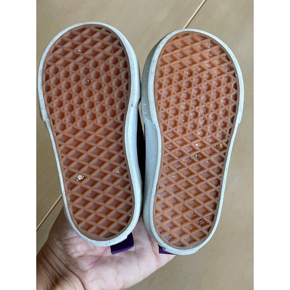 Vans Toddler Girl Old Skool Sneakers Purple‎ Glitter Shoes - Size 5